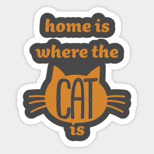 Home is Where the Cat is Cute Cat Face Design Sticker